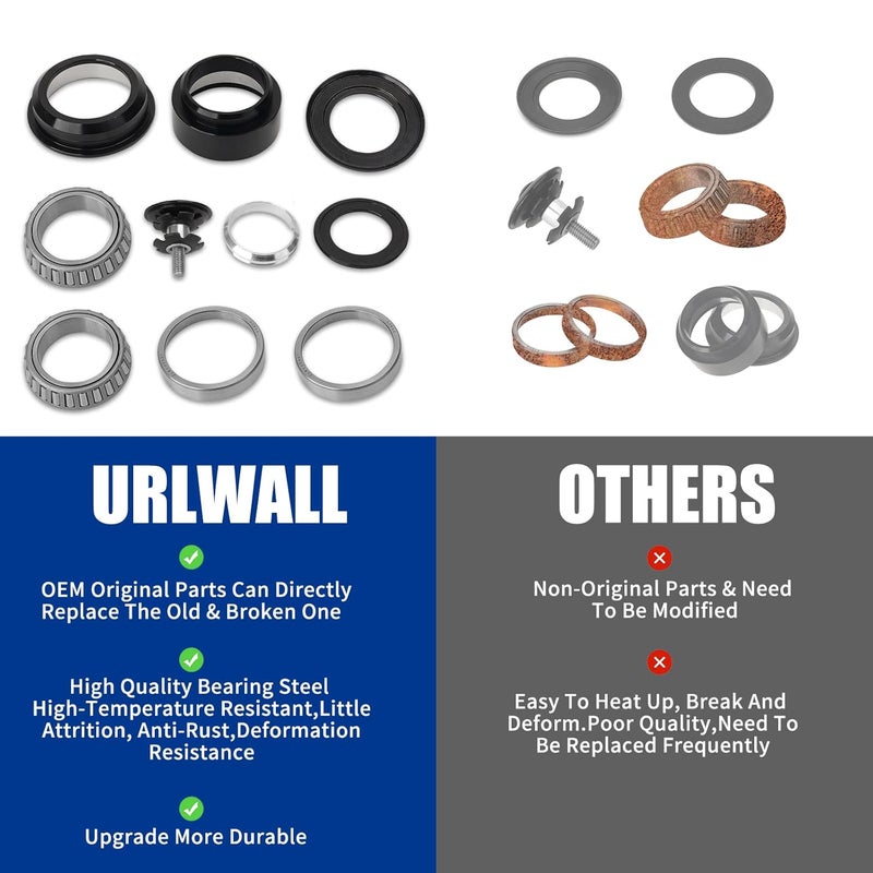 URLWALL Upgraded Roller Fork Bearing Kit for Sur Ron Light Bee X/S Segway X160 X260, Upgraded Pivot Bearing Assembly OEM Motorcycle Headle Bearings Spacer Replacement Set (Headset Fork Bearing Kit) - Image 4